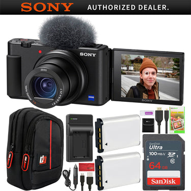 Sony ZV-1 Compact Digital Vlogging 4K Video Camera Content Creators 2 Battery Bundle