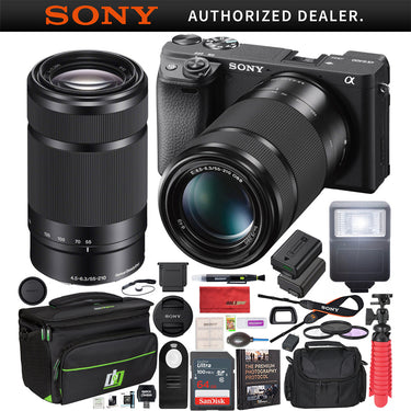 Sony a6400 4K Mirrorless Camera ILCE-6400/B 55-210mm Lens Kit + Deco Gear Case Bundle