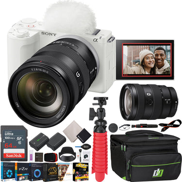 Sony ZV-E10 II Mirrorless Camera White + 16-55mm F2.8 G Lens Kit & Accessories Bundle