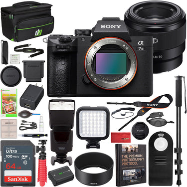 Sony a7 III Mirrorless Camera + 50mm F1.8 Prime Lens + Deco Gear Case & Flash Bundle