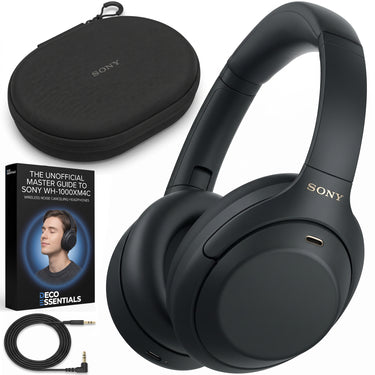 Sony WH1000XM4C/B Premium Noise Cancelling Wireless Headphones + Guidebook Bundle