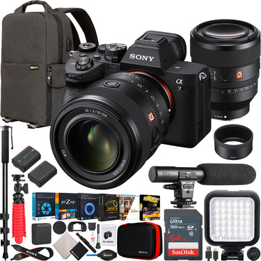 Sony a7 IV Full Frame Mirrorless Camera + FE 50mm F1.2 GM Lens Kit SEL50F12GM Bundle