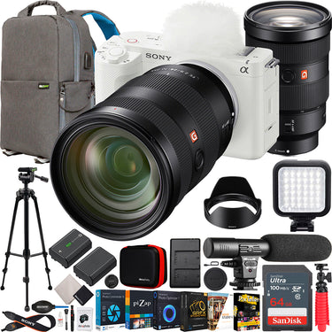 Sony ZV-E1 Full Frame Mirrorless Vlog Camera White + FE 24-70mm F2.8 GM Lens Bundle