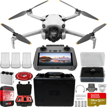 DJI Mini 4 Pro 4K Drone Fly More Combo with RC 2 Remote + Custom Hard Case Bundle