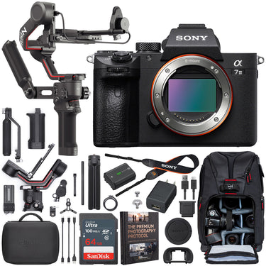Sony a7 III Mirrorless Full Frame Camera Body Kit + DJI RS 3 Combo Gimbal Bundle