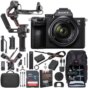 Sony a7 III Mirrorless Camera + 28-70mm Lens Kit + DJI RS 3 Combo Gimbal Bundle