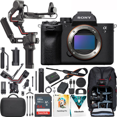 Sony a7 IV Mirrorless Full Frame Camera Body Kit + DJI RS 3 Combo Gimbal Bundle