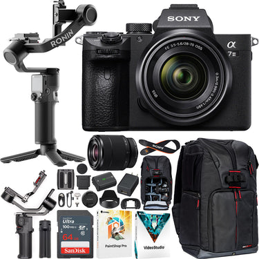 Sony a7 III Mirrorless Full Frame Camera + 28-70mm Lens + DJI RS 3 Mini Gimbal Bundle