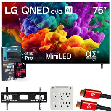 LG 75" QNED evo AI QNED84B Mini LED 4K Smart TV w/ Accessories Bundle