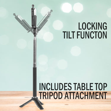 Deco Essentials Telescopic Metal 33" Selfie Stick w/ Tripod and Wireless Remote for iOS/Android