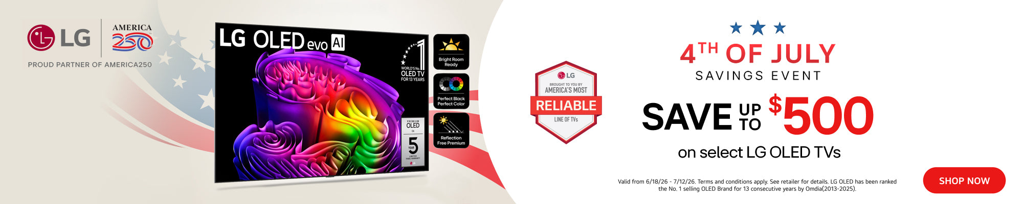 LG 4th of July savings on OLED TVs