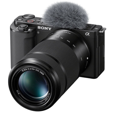 Sony ZV-E10 Mirrorless Vlog Camera Body + 2 Lens Kit 16-50mm + 55-210mm Black Bundle