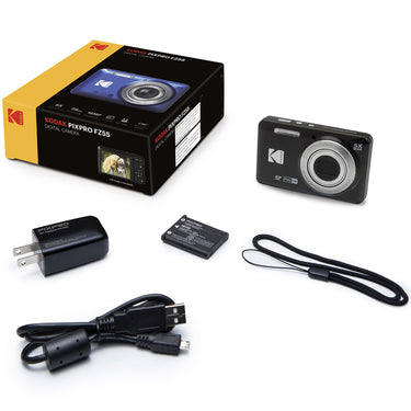 Kodak PIXPRO FZ55 Digital Camera Black with Lexar 64GB Memory Card