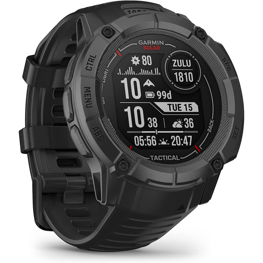 Garmin Instinct 2X Solar Rugged GPS Smartwatch, Tactical Edition, Black