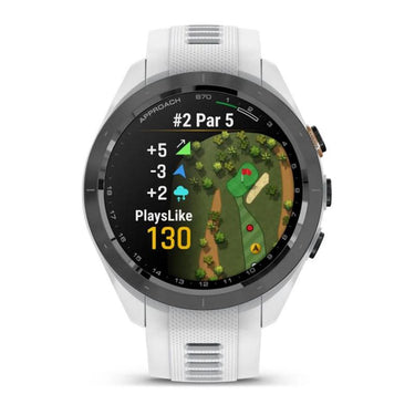 Garmin Approach S70 42 mm Premium GPS Golf Watch, White Band (010-02746-00)