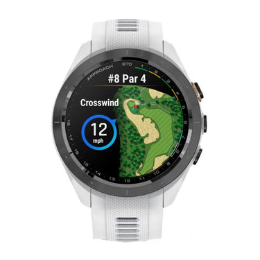 Garmin Approach S70 42 mm Premium GPS Golf Watch, White Band (010-02746-00)