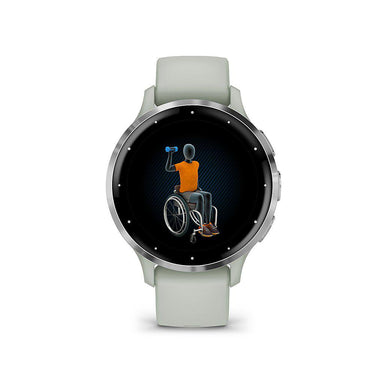 Garmin Venu 3S Fitness GPS Smartwatch Steel Bezel w/ Sage Gray Case + Warranty Kit