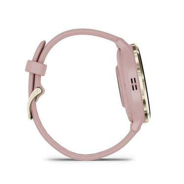 Garmin Venu 3S GPS Smartwatch Gold Steel Bezel w/ Dust Rose Case + Warranty Kit