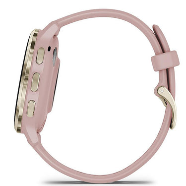 Garmin Venu 3S GPS Smartwatch Gold Steel Bezel w/ Dust Rose Case + Warranty Kit