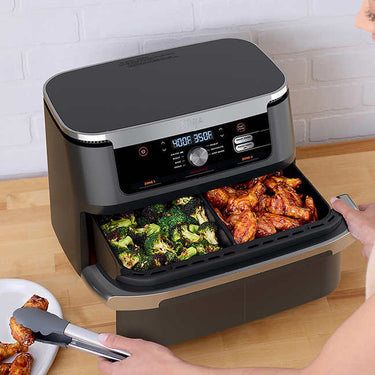 Ninja Foodi 7-in-1 DualZone FlexBasket Air Fryer w/ 11-qt MegaZone Factory Refurbished