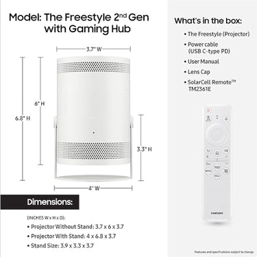 Samsung The Freestyle Projector 2nd Gen with Gaming Hub