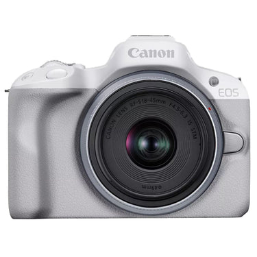 Canon EOS R50 Mirrorless Camera White + 18-45mm IS STM Lens Kit Essential Bundle
