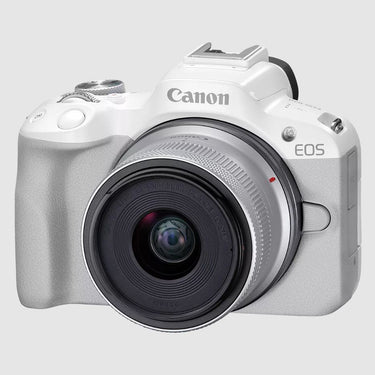 Canon EOS R50 Mirrorless Camera White + 18-45mm IS STM Lens Kit Essential Bundle