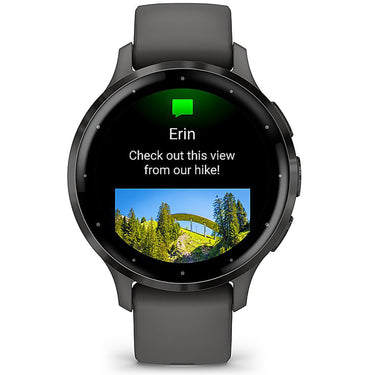 Garmin Venu 3S Health Fitness GPS Smartwatch Steel Bezel with Pebble Gray Case (41mm)
