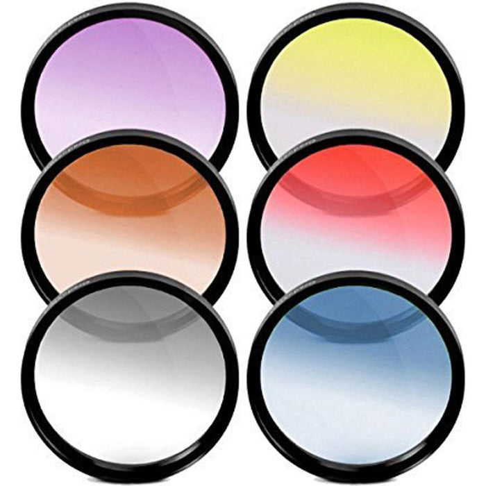 Vivitar 49mm Graduated Color Multicoated Six Piece Filter Set with Fold-Up Filter Case