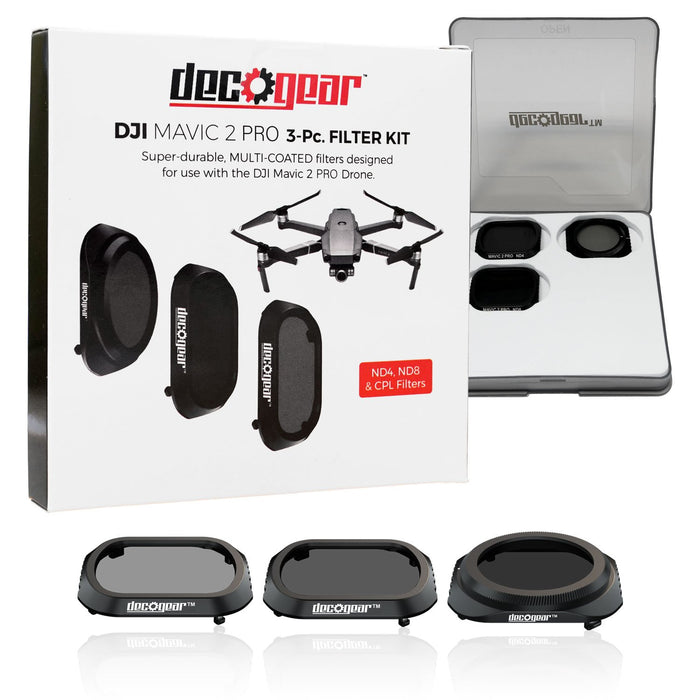 Deco Gear 3-Piece Filter Kit (CPL+ND4+ND8) for Camera on the DJI Mavic 2 Pro