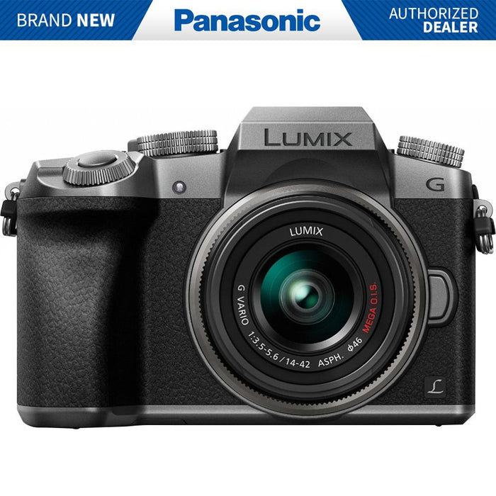 Panasonic LUMIX G7 Interchangeable Lens 4K Ultra HD Silver DSLM Camera with 14-42mm Lens