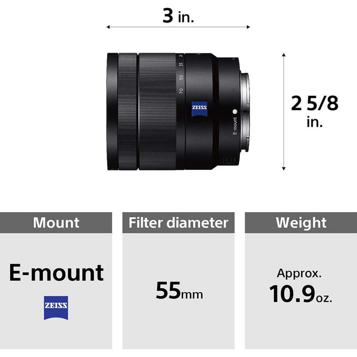 Sony SEL1670Z 16-70mm f/4 Mid-Range Zoom E-Mount Lens - OPEN BOX