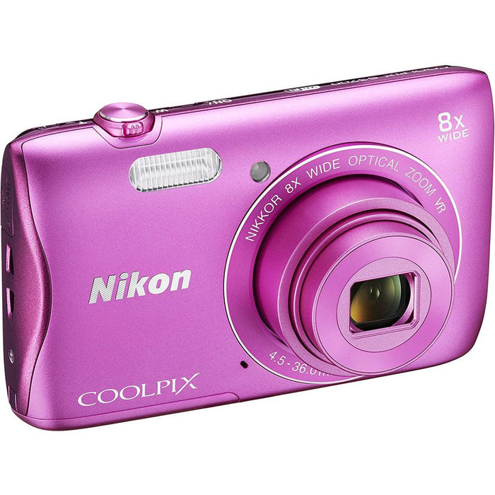Nikon COOLPIX S3700 20.1MP 720p HD Video Digital Camera - Pink