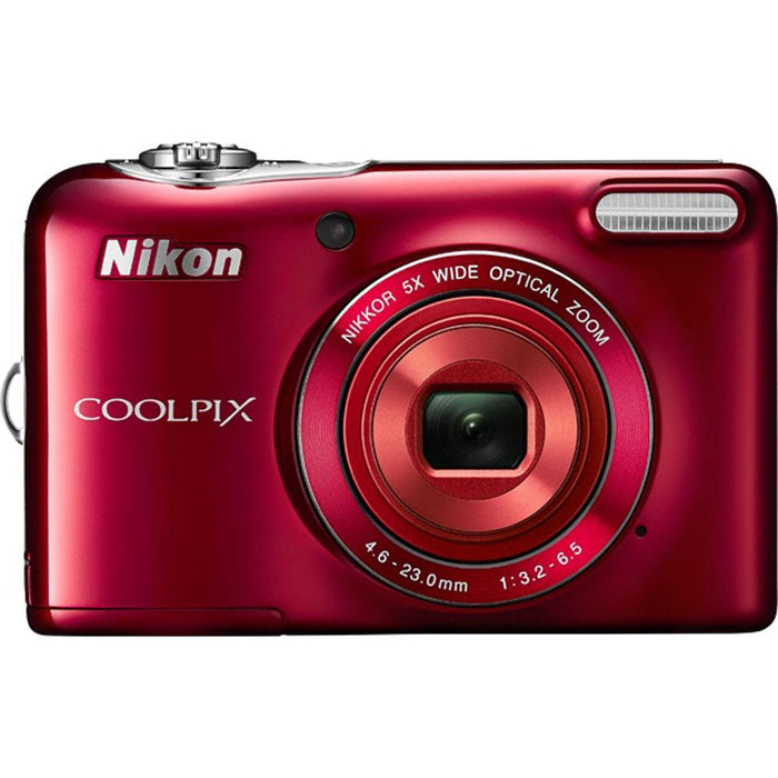 Nikon COOLPIX L32 20.1MP 720P HD Video Digital Camera - Red