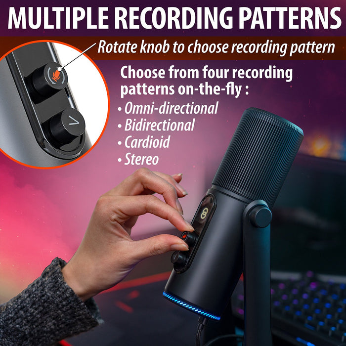 Deco Gear PC Microphone for Gaming, Streaming, Recording, USB Plug and Play - Refurbished