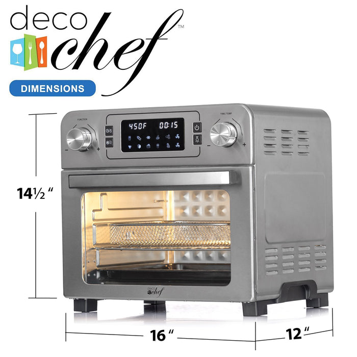 Deco Chef 24QT Stainless Steel Countertop Toaster Air Fryer Oven with Accessories