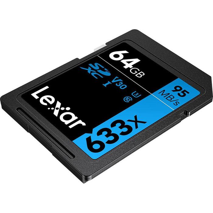 Lexar 64GB Professional 633x SDXC UHS-I/U1 Class 10 Memory Card Up to 95 MB/s - 2 Pack