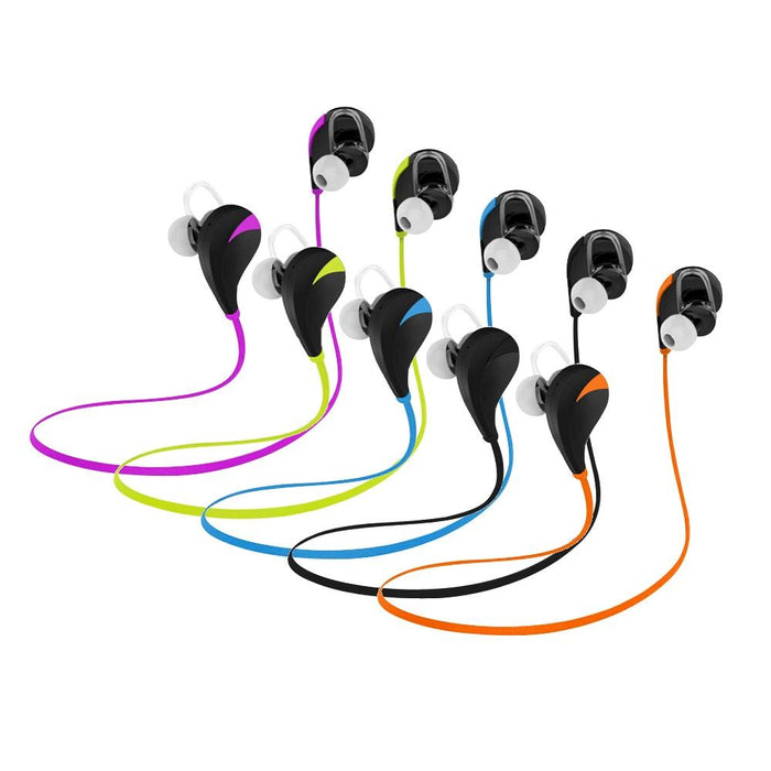 Hashub Goods Noise Reduction Wireless Bluetooth Lightweight Sport Headphones w/ Mic - Blue