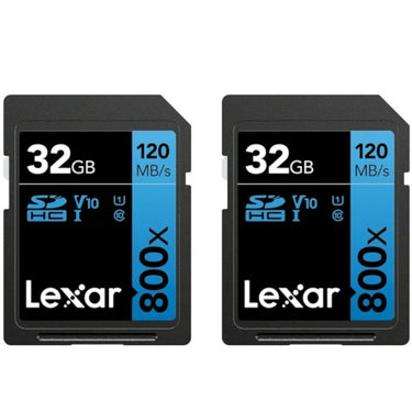 Lexar High-Performance 800x PRO BLUE Series 32GB SDHC Memory Card, 2 Pack