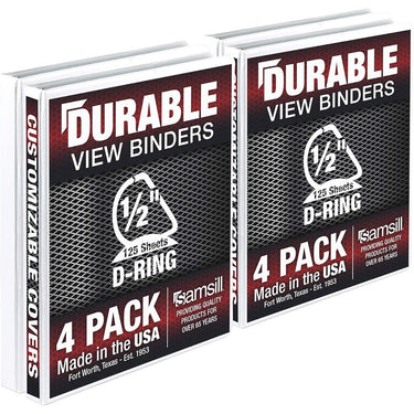 Samsill Durable 0.5" View D Ring Wht