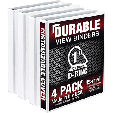 Samsill Durable 1" View D Ring White