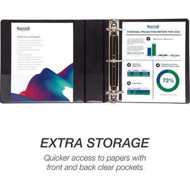 Samsill Durable 2" View D Ring  Black