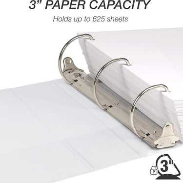 Samsill Durable 3" View D Ring White