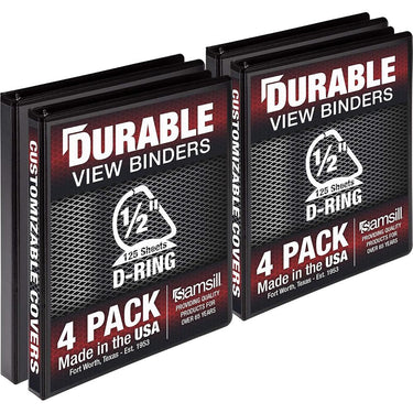 Samsill Durable 0.5" View D Ring Blk