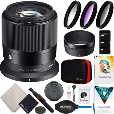 Sigma 30mm F1.4 DC DN Contemporary Lens for Nikon Z-Mount Mirrorless Camera Bundle