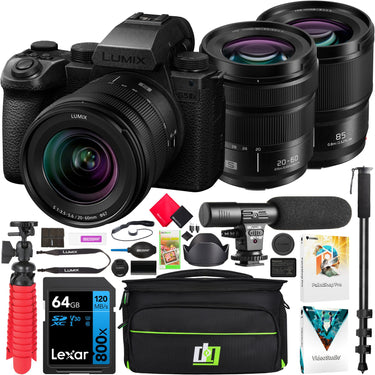 Panasonic LUMIX S5IIX Full Frame Mirrorless Camera with 2 Lens Kit 20-60mm + 85mm Bundle