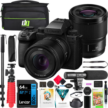 Panasonic LUMIX S5IIX Full Frame Mirrorless Camera Body with 35mm F1.8 Lens Kit Bundle