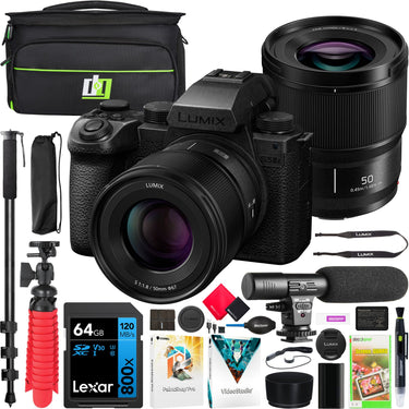 Panasonic LUMIX S5IIX Full Frame Mirrorless Camera Body with 50mm F1.8 Lens Kit Bundle