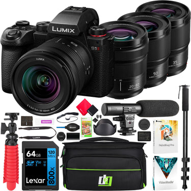 Panasonic LUMIX S5II Full Frame Mirrorless Camera +3 Lens Kit 20-60mm + 50mm + 35mm Bundle