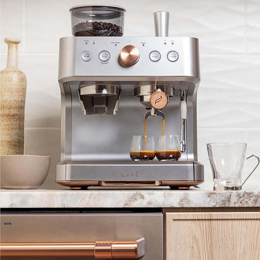 Cafe BELLISSIMO Semi Automatic Espresso Machine + Frother - Steel Silver - Open Box